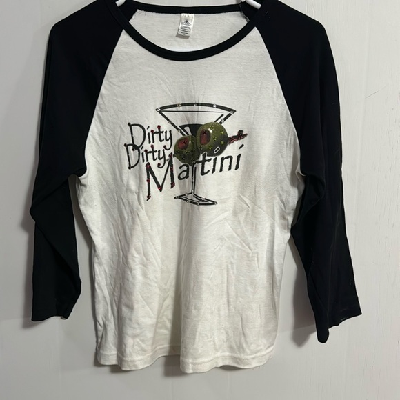 Dirty Dirty Martini baseball type shirt shows Sz XL but looks medium - Picture 1 of 5